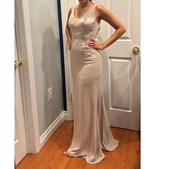 Champagne Wedding Guest Dress - Picture 2 of 4